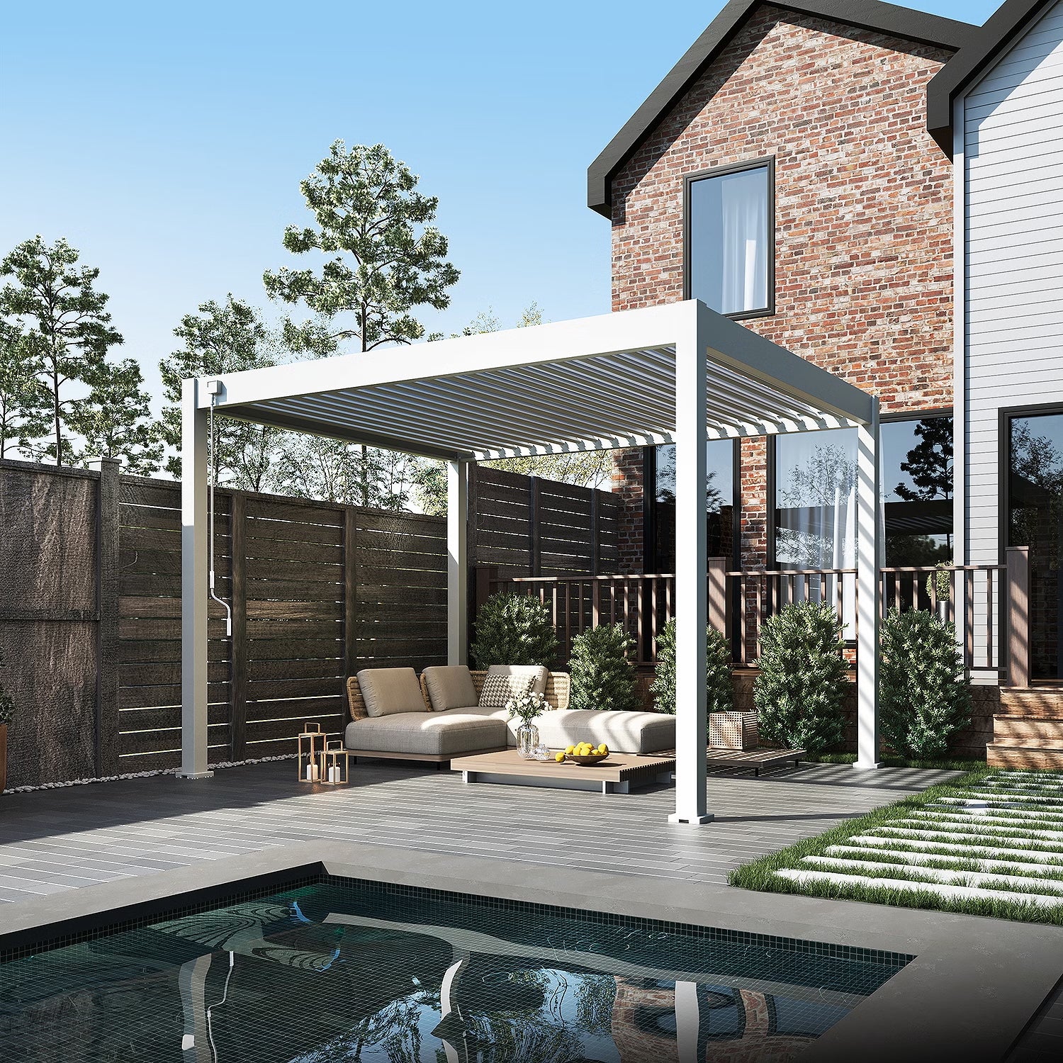 Classic pergola 3.6 x 3 m - White