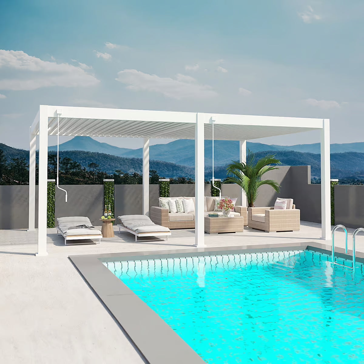 Deluxe PLUS alumiinipergola 4 x 6 m - White