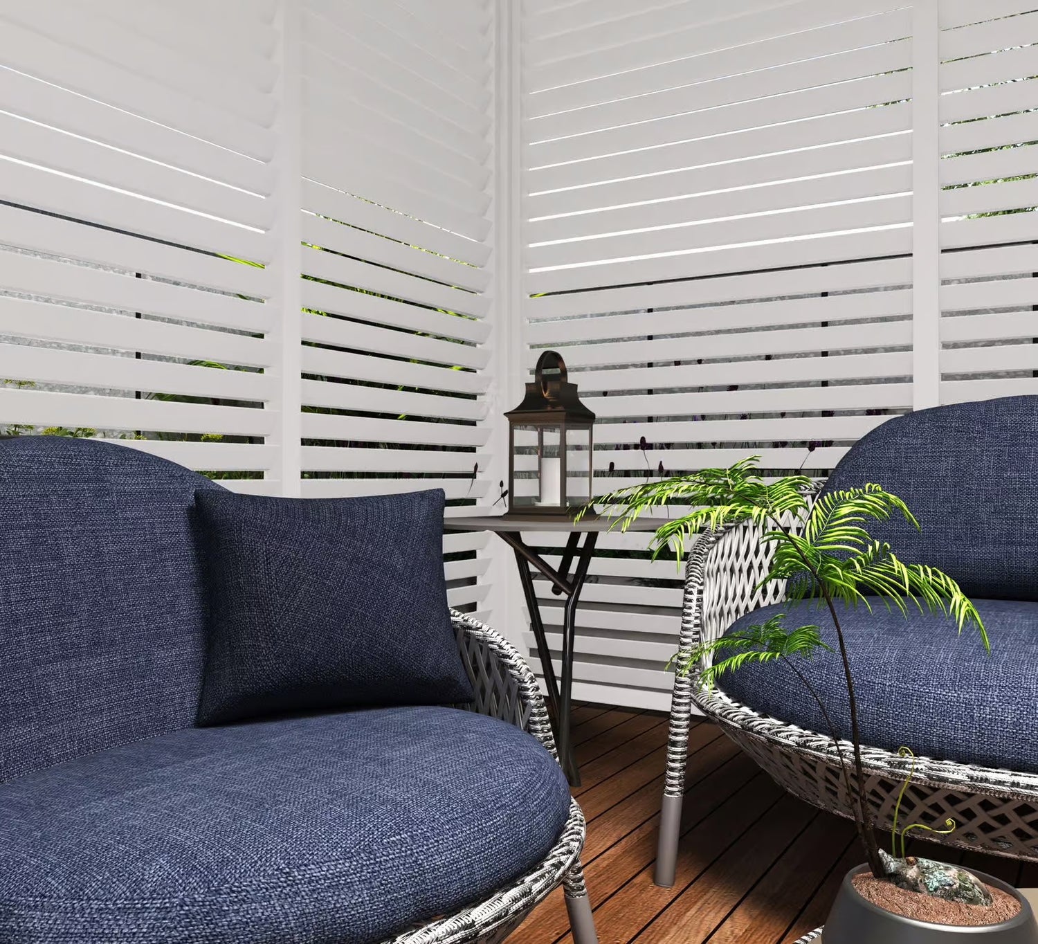 Säädettävä vaakalamelli- / rimaseinä - White