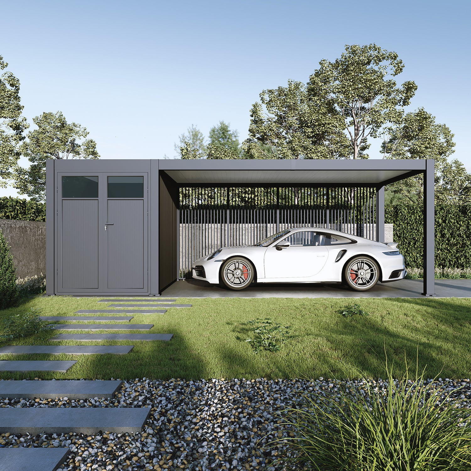 Autokatos varastolla 3 x 7,2 m