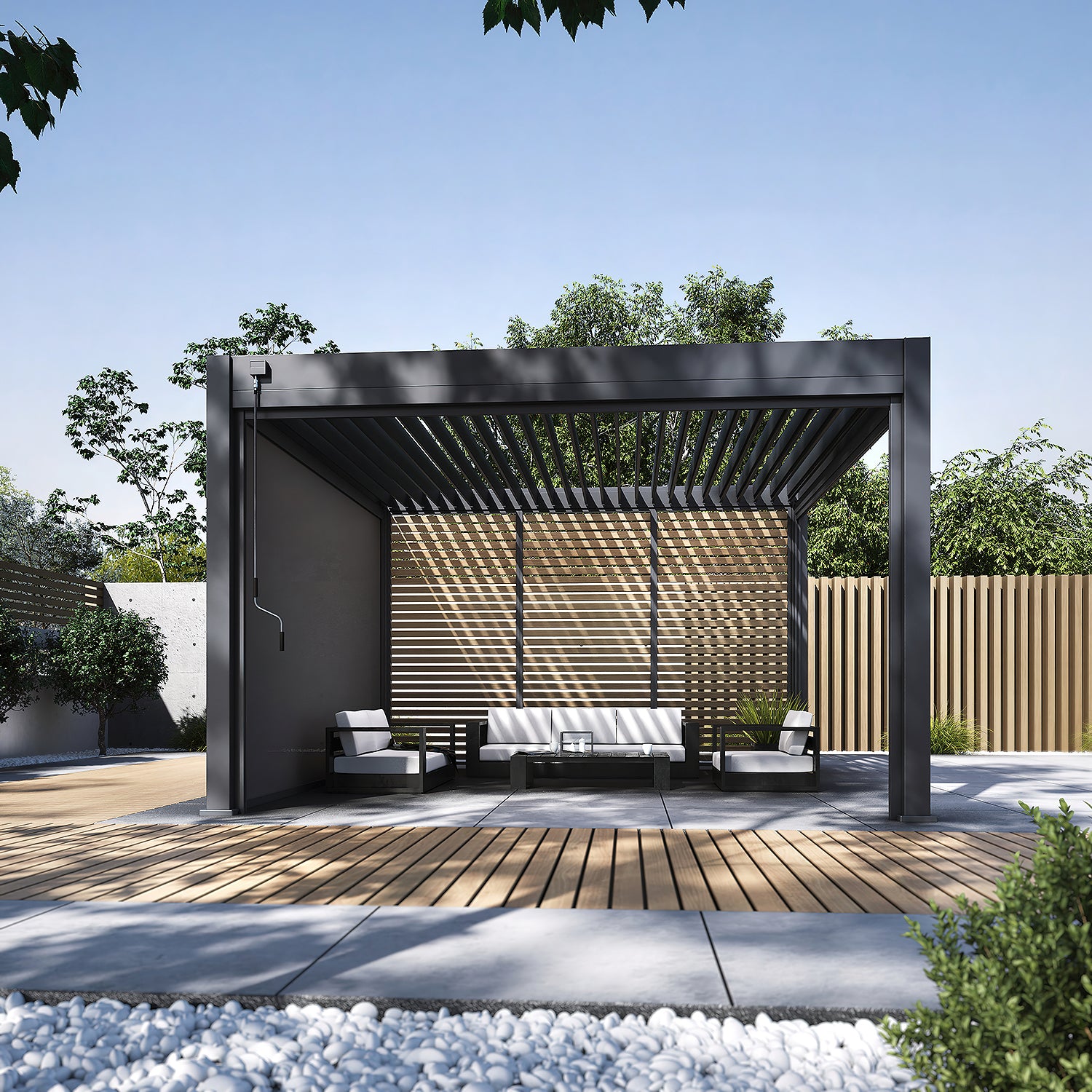 Deluxe PLUS alumiinipergola 4 x 4 m - Antrasiitti