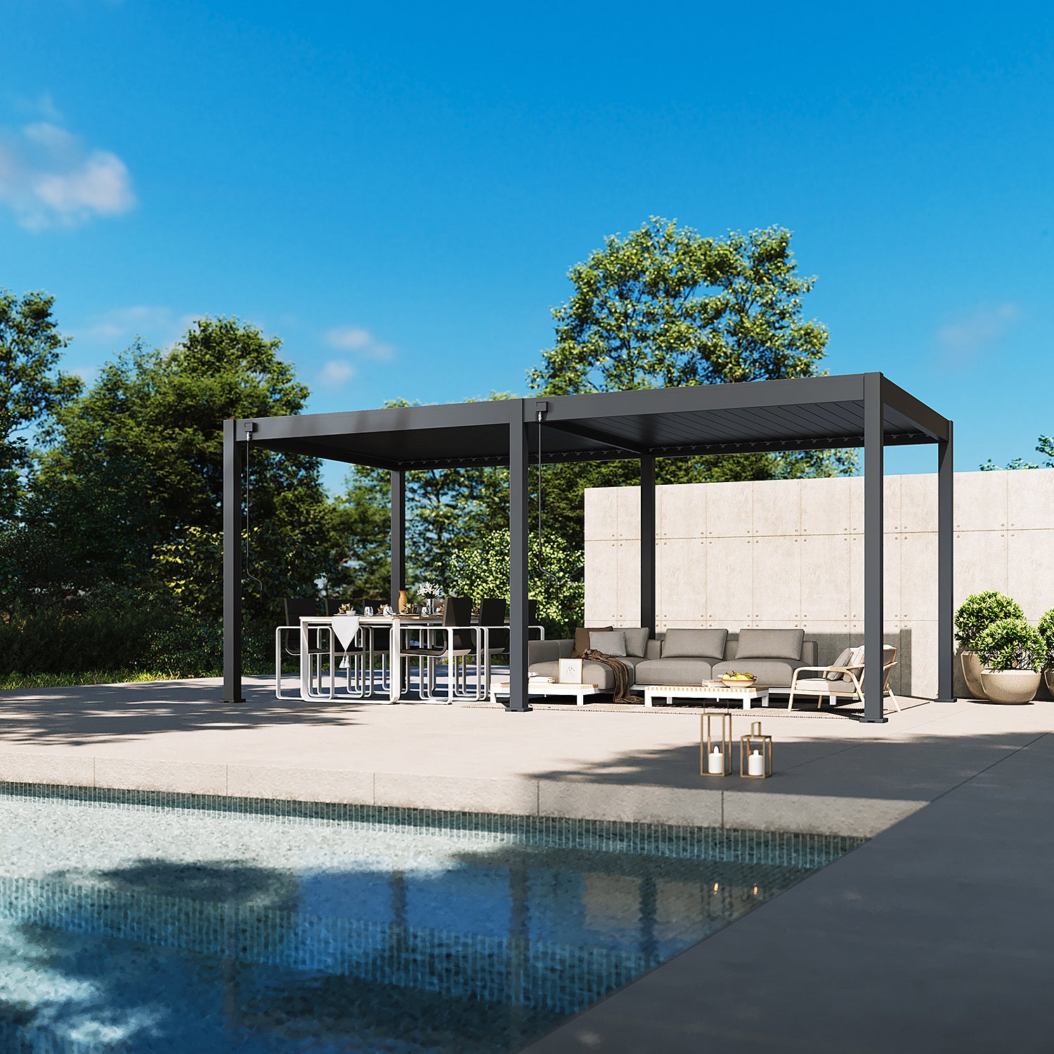 Deluxe pergola 3 x 6 m - Antrasiitti