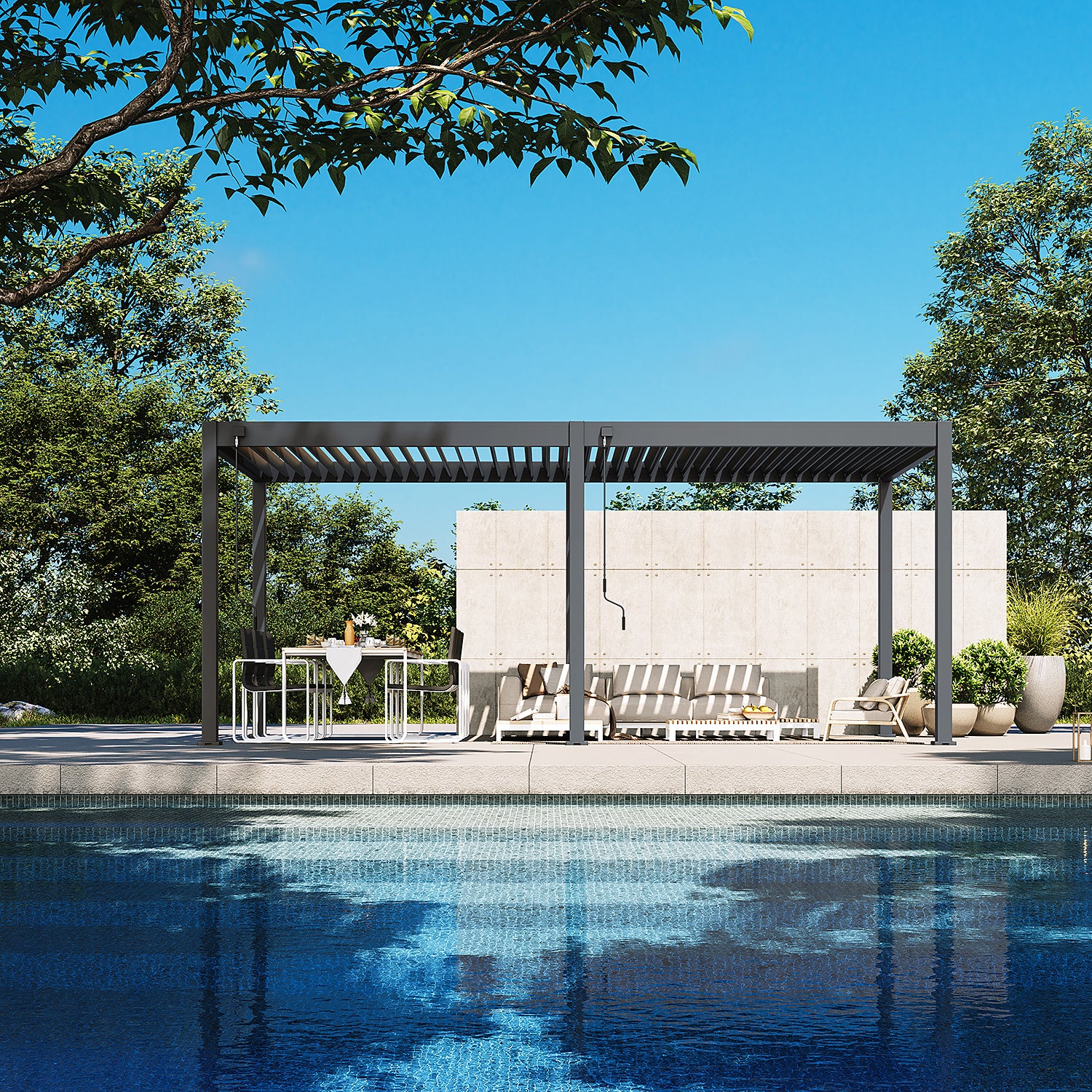 Deluxe pergola 3 x 6 m - Antrasiitti